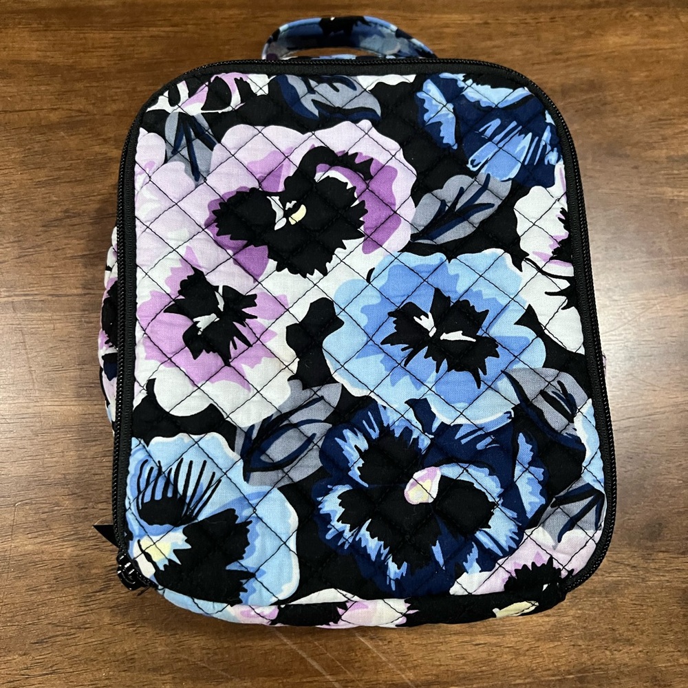Vera Bradley Floral Quilted Bag - Black, Blue, Purple